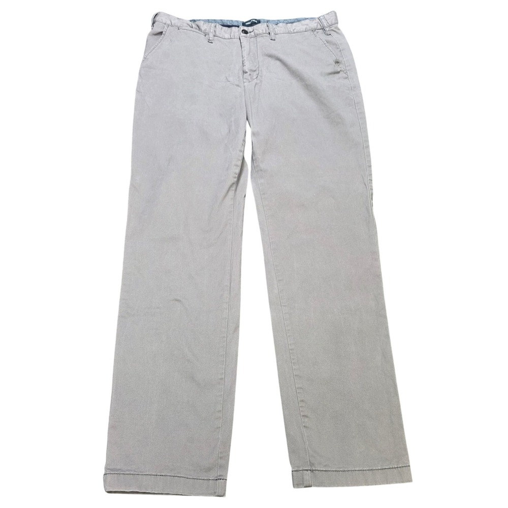 Nautica Classic Fit Stretch Chino Pants Men's Size 38x34 Gray Straight Leg